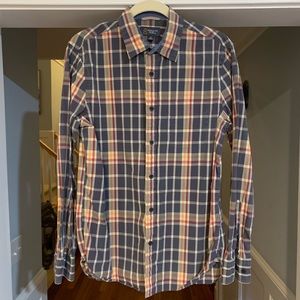 Slim Fit Plaid Button Down - M